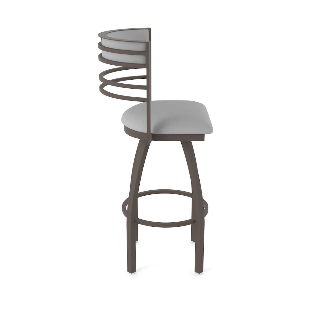 Swivel Counter Stool with Bronze Finish and Canter Folkstone Grey Seat and Back