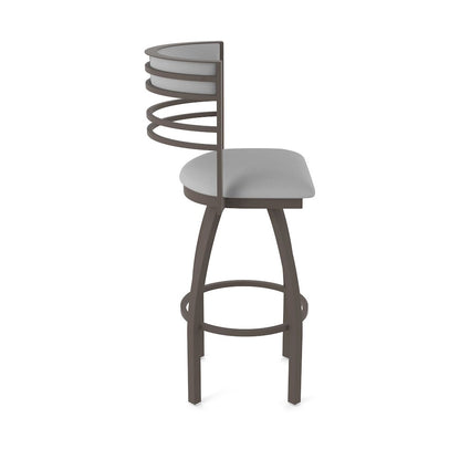 Swivel Counter Stool with Bronze Finish and Canter Folkstone Grey Seat and Back