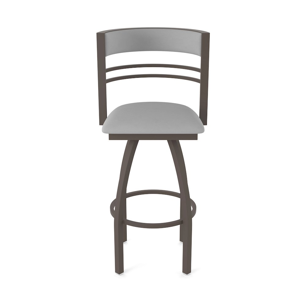 Swivel Counter Stool with Bronze Finish and Canter Folkstone Grey Seat and Back