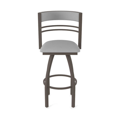 Swivel Counter Stool with Bronze Finish and Canter Folkstone Grey Seat and Back