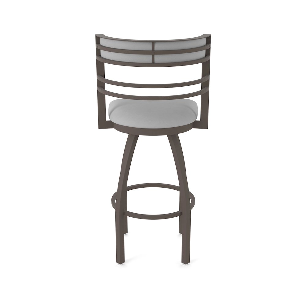 Swivel Counter Stool with Bronze Finish and Canter Folkstone Grey Seat and Back