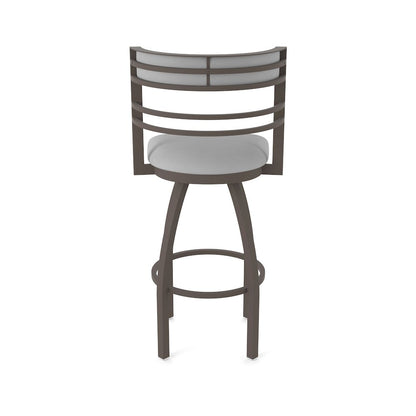 Swivel Counter Stool with Bronze Finish and Canter Folkstone Grey Seat and Back