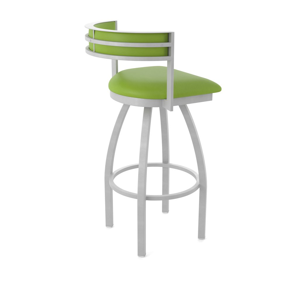Swivel Counter Stool with Anodized Nickel Finish and Canter Kiwi Green Seat