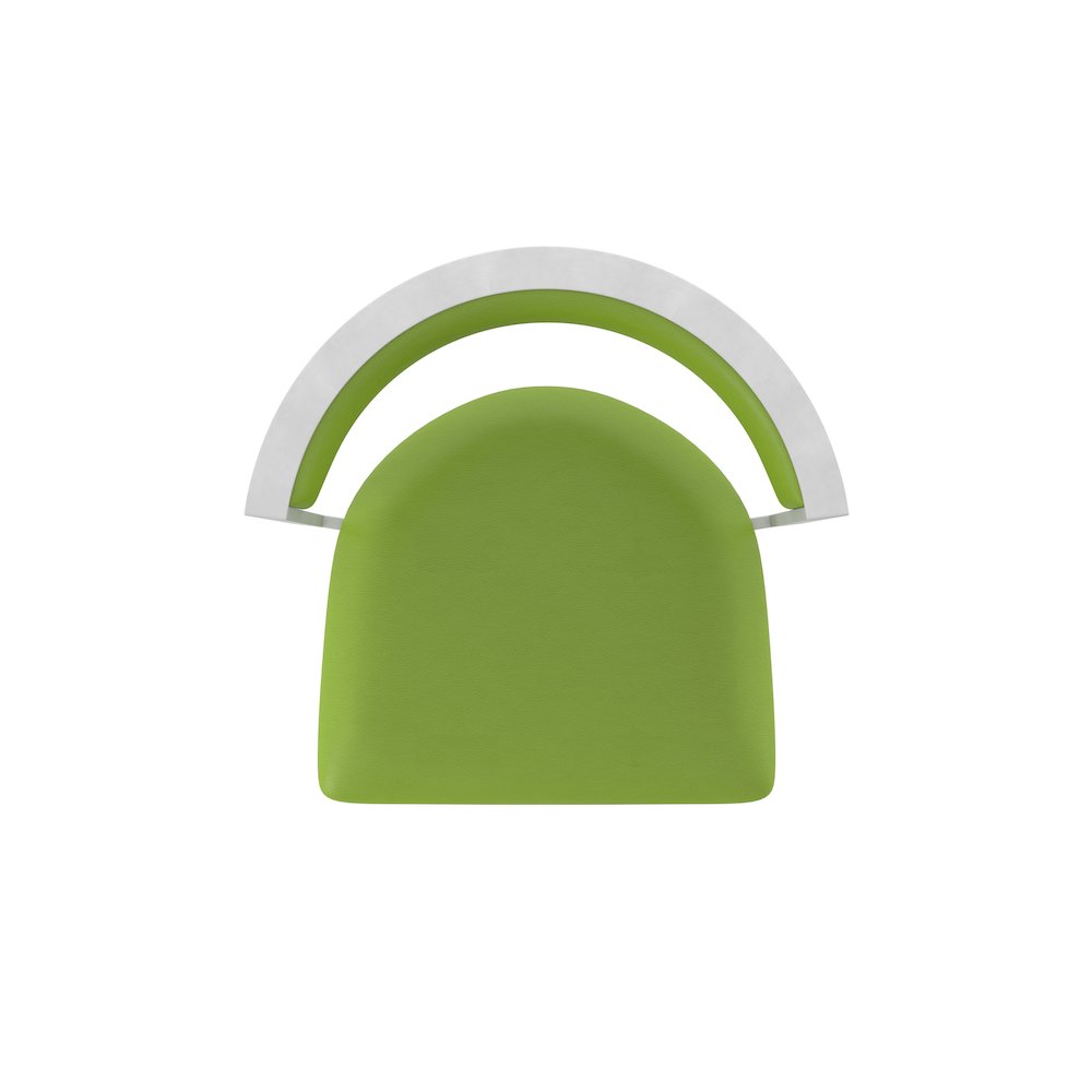 Swivel Counter Stool with Anodized Nickel Finish and Canter Kiwi Green Seat