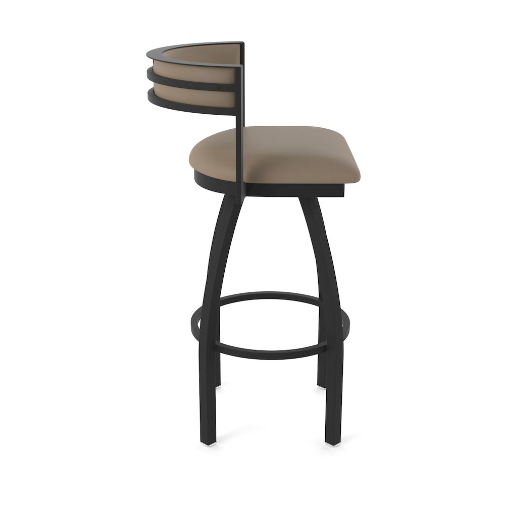 Swivel Counter Stool with Black Wrinkle Finish and Canter Earth Seat and Back