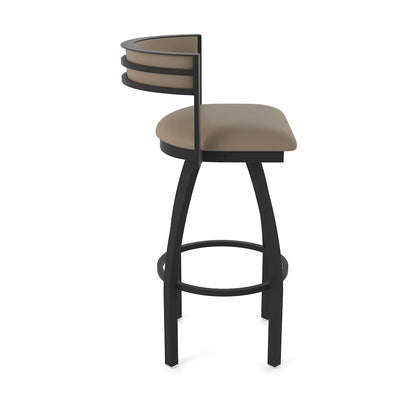 Swivel Counter Stool with Black Wrinkle Finish and Canter Earth Seat and Back