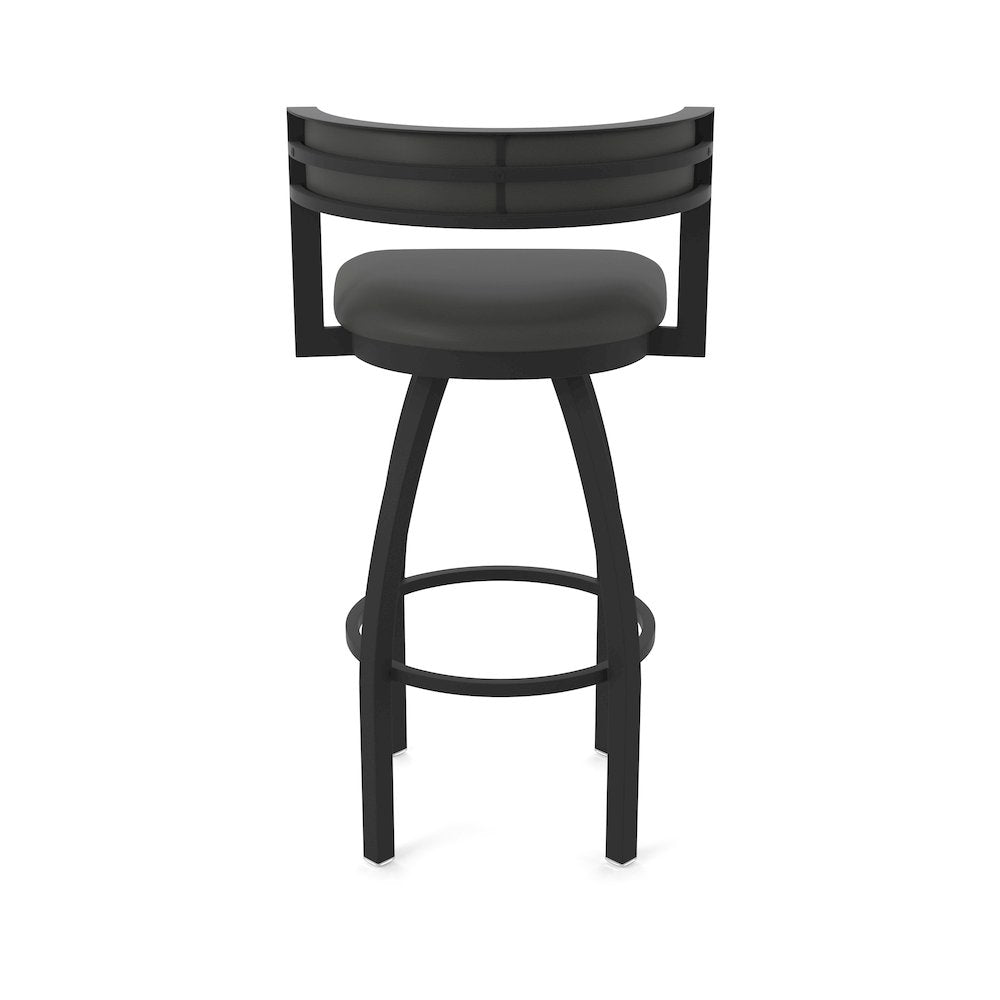 Swivel Counter Stool with Black Wrinkle Finish and Canter Iron Seat and Back