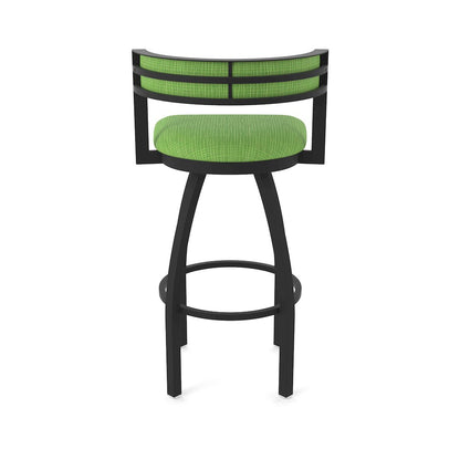 Swivel Counter Stool with Black Wrinkle Finish and Graph Parrot Seat and Back