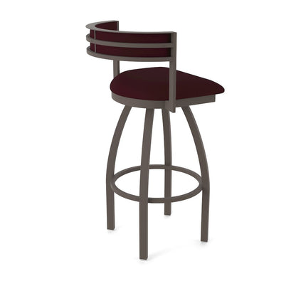 Swivel Counter Stool with Bronze Finish and Canter Bordeaux Seat and Back