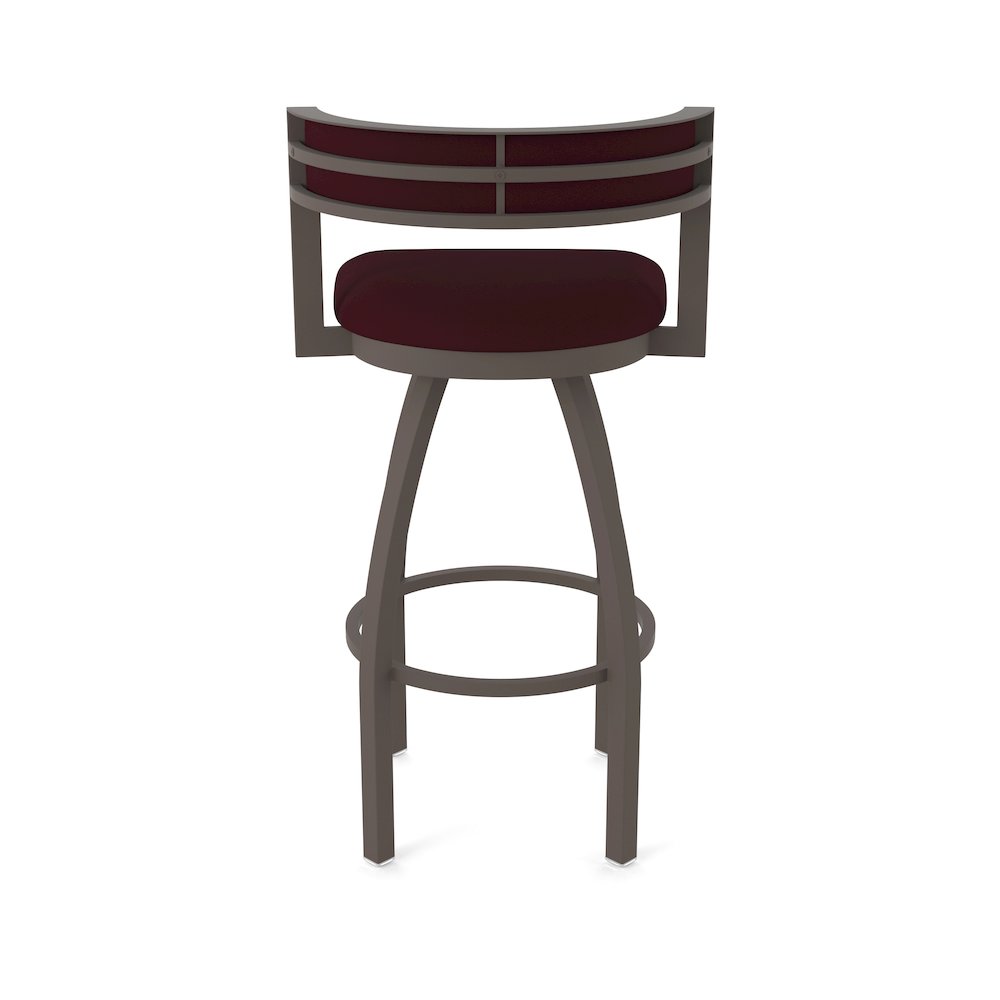 Swivel Counter Stool with Bronze Finish and Canter Bordeaux Seat and Back