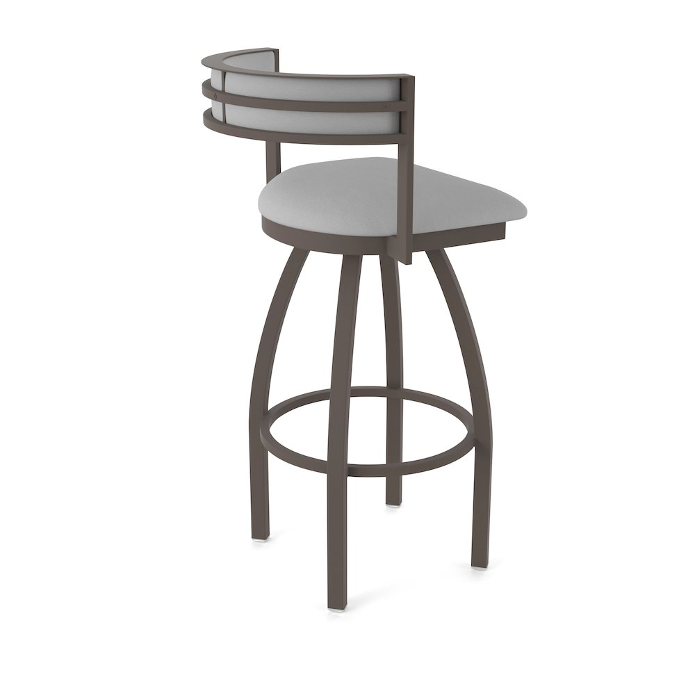 Swivel Counter Stool with Bronze Finish and Canter Folkstone Grey Seat and Back