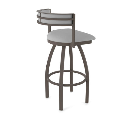 Swivel Counter Stool with Bronze Finish and Canter Folkstone Grey Seat and Back