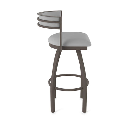 Swivel Counter Stool with Bronze Finish and Canter Folkstone Grey Seat and Back