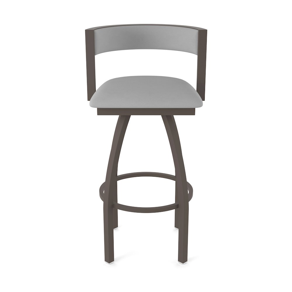 Swivel Counter Stool with Bronze Finish and Canter Folkstone Grey Seat and Back