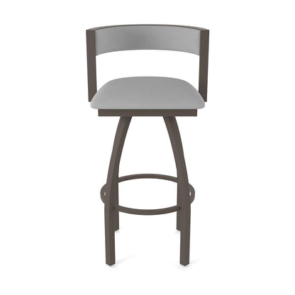 Swivel Counter Stool with Bronze Finish and Canter Folkstone Grey Seat and Back