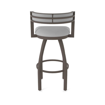 Swivel Counter Stool with Bronze Finish and Canter Folkstone Grey Seat and Back