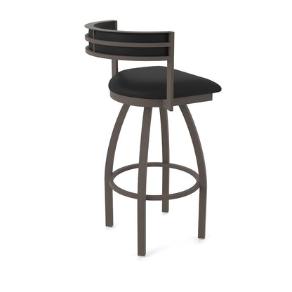 Swivel Counter Stool with Bronze Finish and Black Vinyl Seat and Back