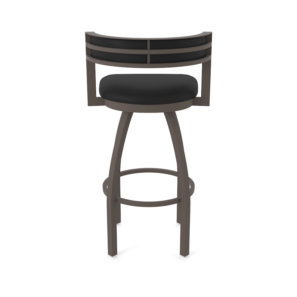 Swivel Counter Stool with Bronze Finish and Black Vinyl Seat and Back