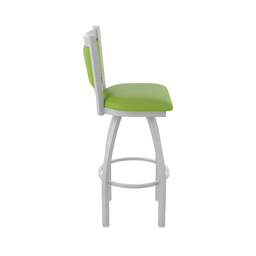 Swivel Counter Stool with Anodized Nickel Finish and Canter Kiwi Green Seat