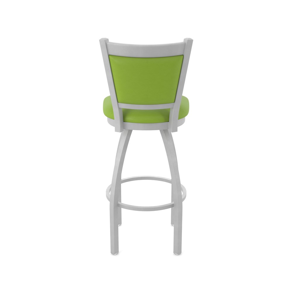 Swivel Counter Stool with Anodized Nickel Finish and Canter Kiwi Green Seat