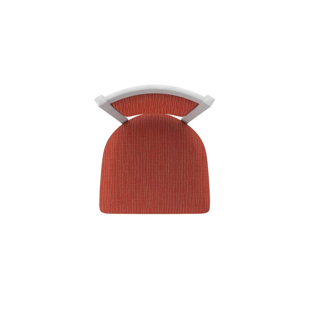 Swivel Counter Stool with Anodized Nickel Finish and Graph Poppy Seat and Back