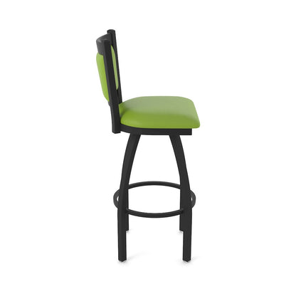Swivel Counter Stool with Black Wrinkle Finish and Canter Kiwi Green Seat