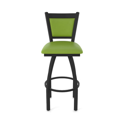 Swivel Counter Stool with Black Wrinkle Finish and Canter Kiwi Green Seat