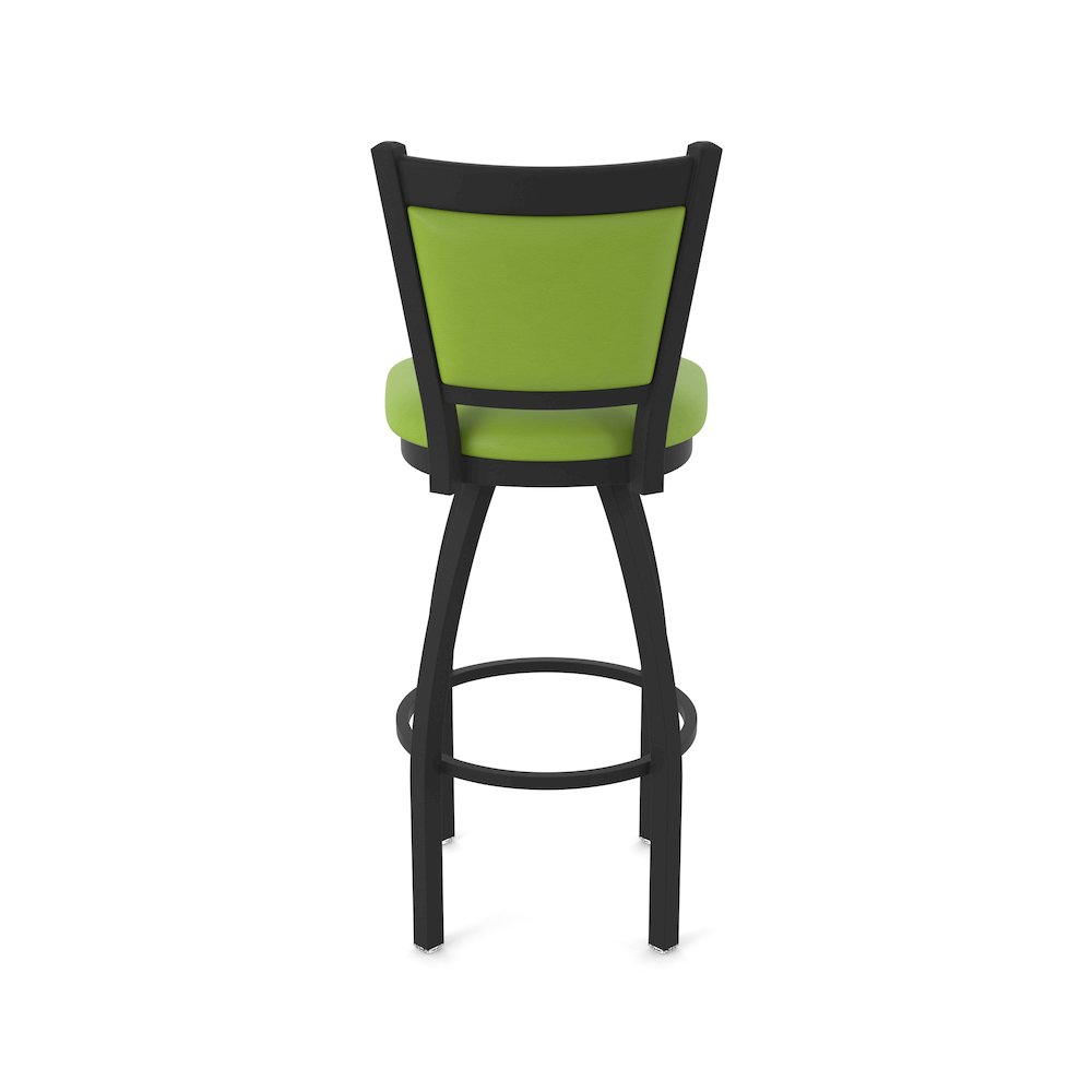 Swivel Counter Stool with Black Wrinkle Finish and Canter Kiwi Green Seat