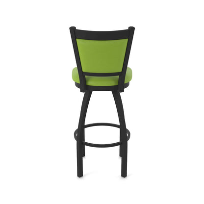 Swivel Counter Stool with Black Wrinkle Finish and Canter Kiwi Green Seat