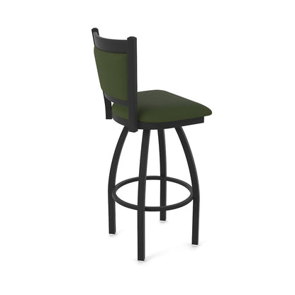 Swivel Counter Stool with Black Wrinkle Finish and Canter Pine Seat and Back