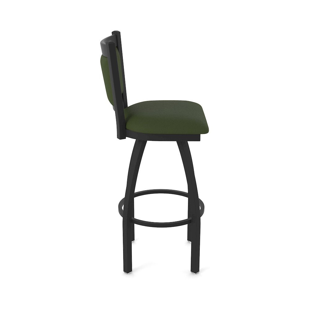 Swivel Counter Stool with Black Wrinkle Finish and Canter Pine Seat and Back
