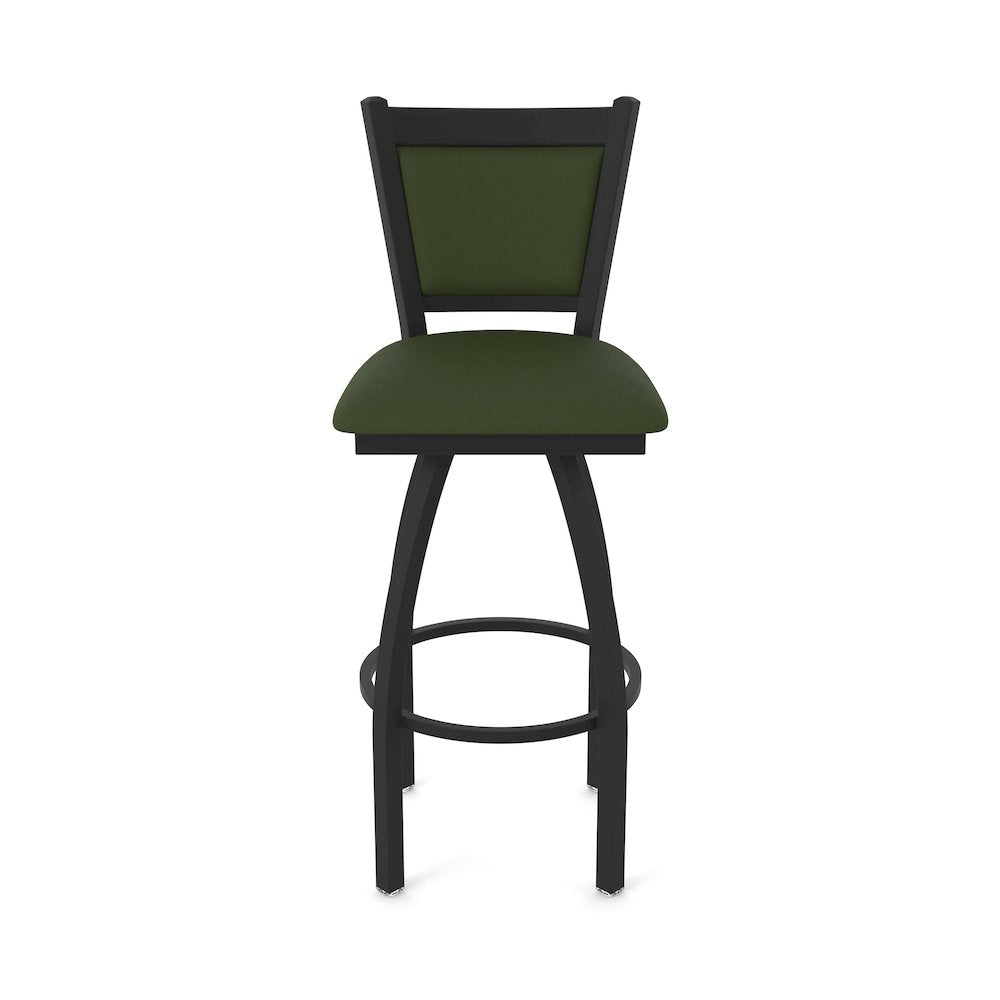 Swivel Counter Stool with Black Wrinkle Finish and Canter Pine Seat and Back
