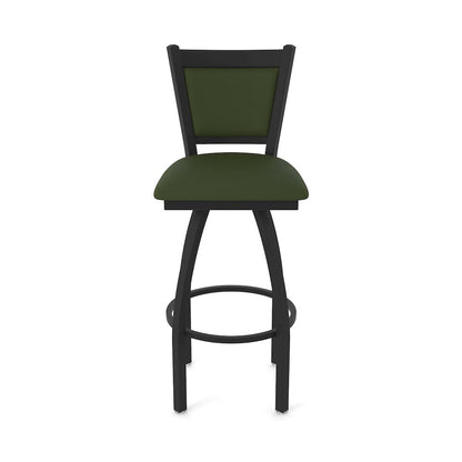 Swivel Counter Stool with Black Wrinkle Finish and Canter Pine Seat and Back