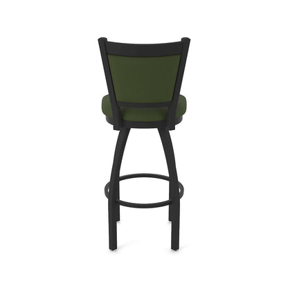 Swivel Counter Stool with Black Wrinkle Finish and Canter Pine Seat and Back