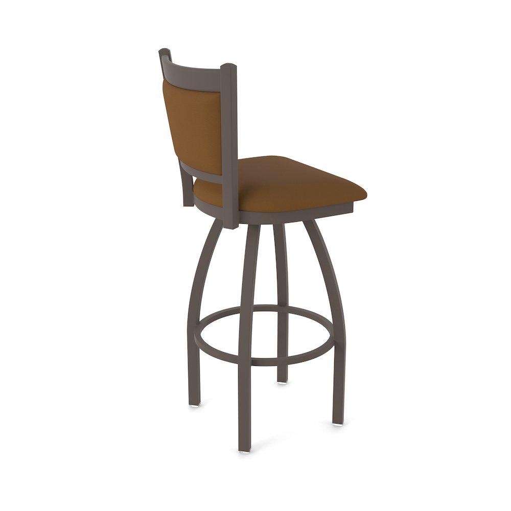 Swivel Counter Stool with Bronze Finish and Canter Thatch Seat and Back