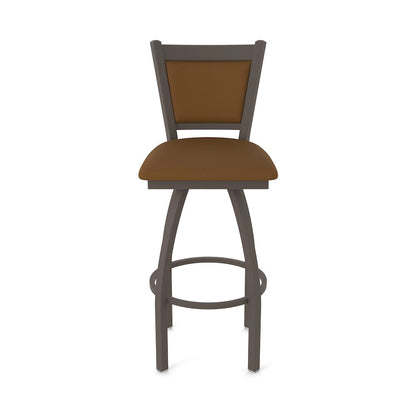 Swivel Counter Stool with Bronze Finish and Canter Thatch Seat and Back