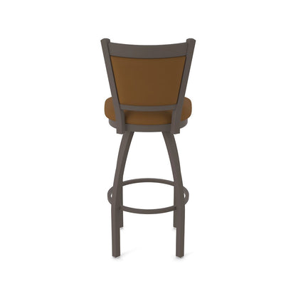 Swivel Counter Stool with Bronze Finish and Canter Thatch Seat and Back