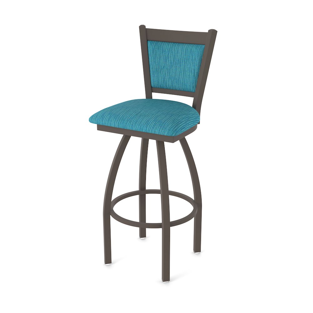 Swivel Counter Stool with Bronze Finish and Graph Tidal Seat and Back