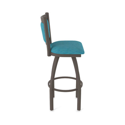 Swivel Counter Stool with Bronze Finish and Graph Tidal Seat and Back