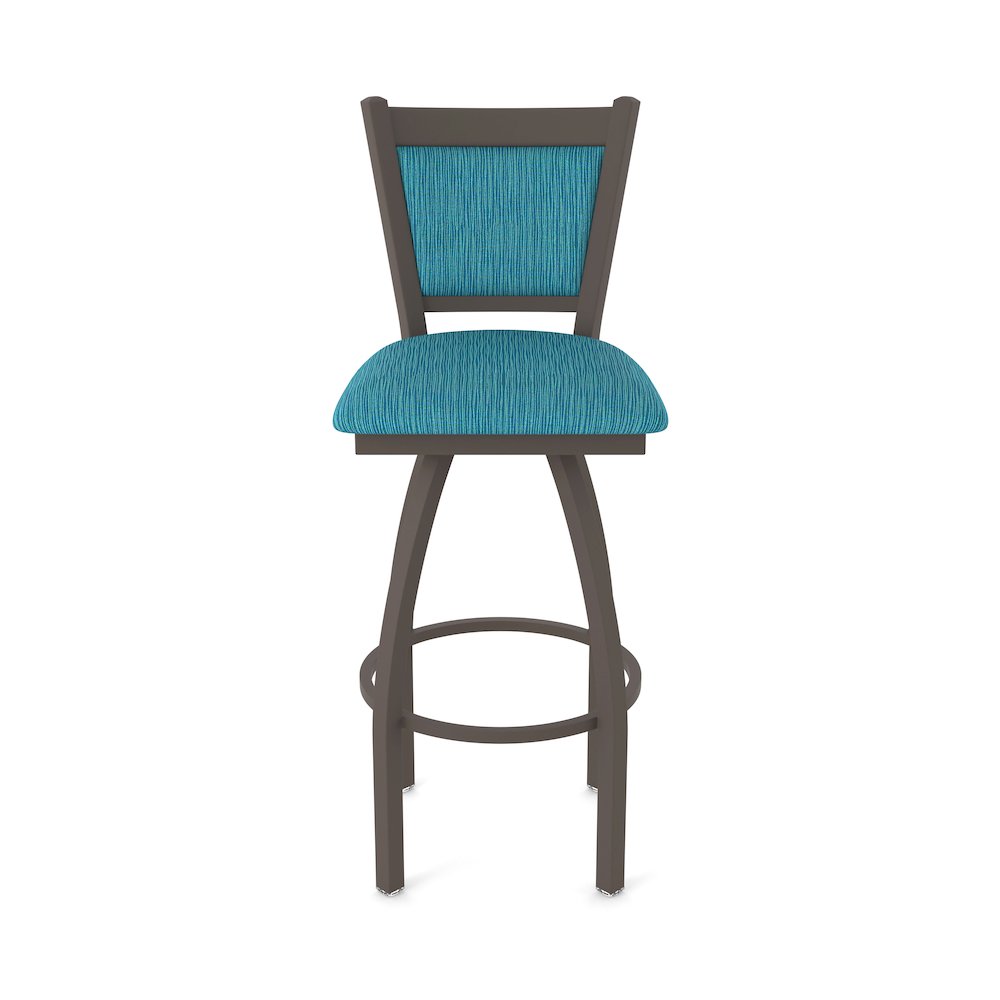 Swivel Counter Stool with Bronze Finish and Graph Tidal Seat and Back