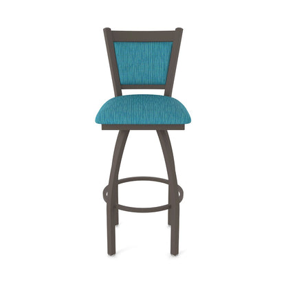Swivel Counter Stool with Bronze Finish and Graph Tidal Seat and Back