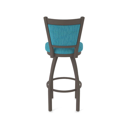 Swivel Counter Stool with Bronze Finish and Graph Tidal Seat and Back