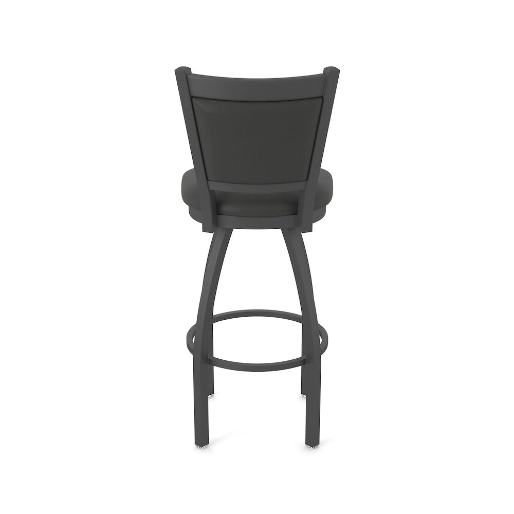 Swivel Counter Stool with Pewter Finish and Canter Iron Seat and Back