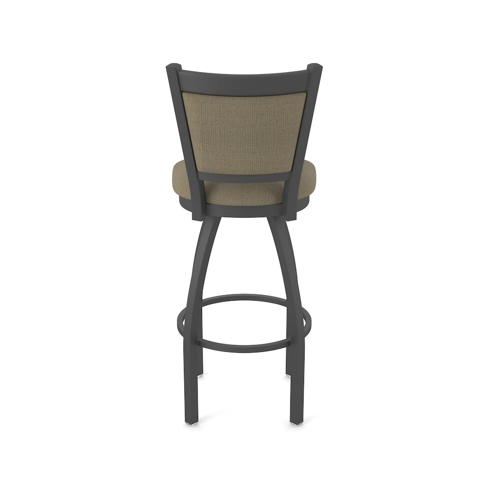 Swivel Counter Stool with Pewter Finish and Graph Cork Seat and Back