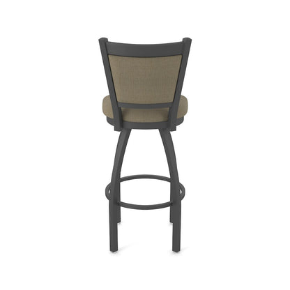 Swivel Counter Stool with Pewter Finish and Graph Cork Seat and Back