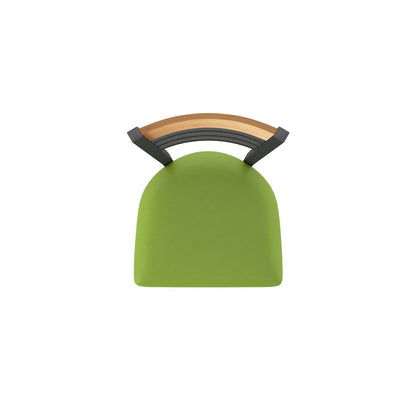 25" Swivel Counter Stool, Pewter Finish, Medium Back, Canter Kiwi Green Seat
