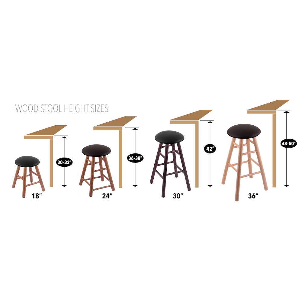 Oak Round Cushion 36" Swivel Extra Tall Bar Stool with Turned Legs, Dark Cherry Finish, and Canter Folkstone Grey Seat