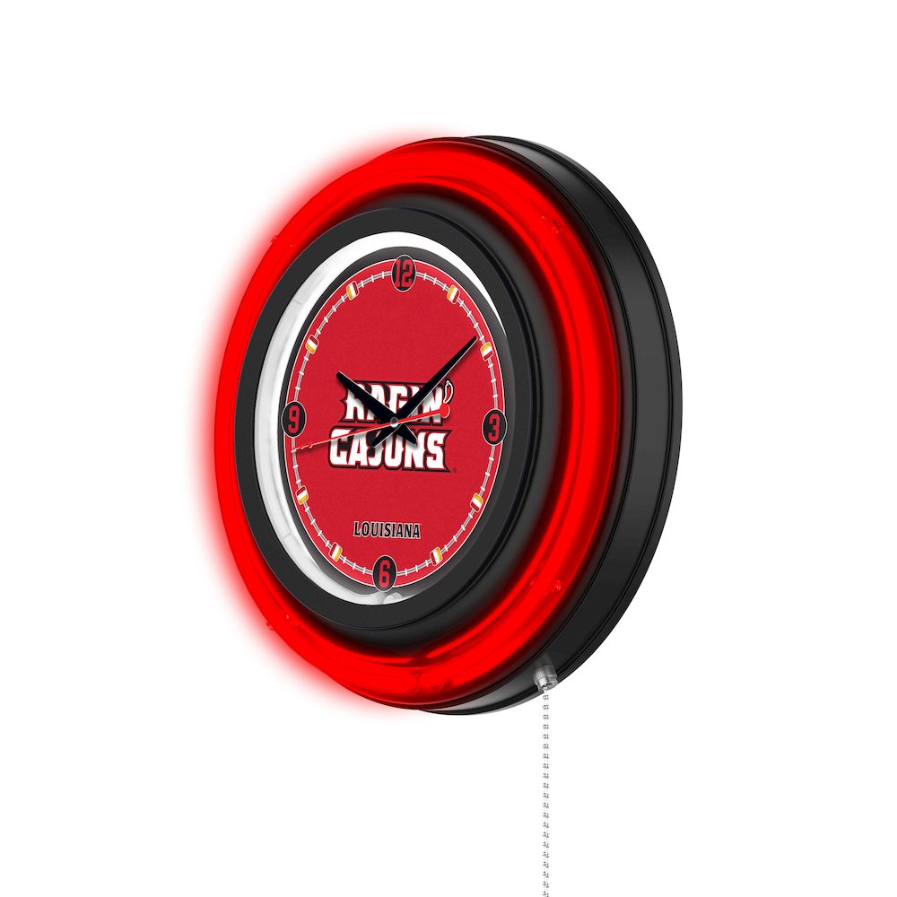 University of Louisiana at Lafayette 15" Double Neon Wall Clock