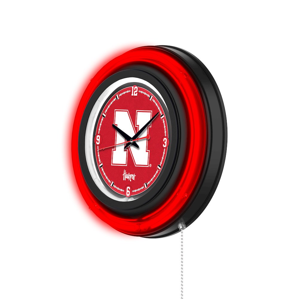 University of Nebraska 15" Double Neon Wall Clock