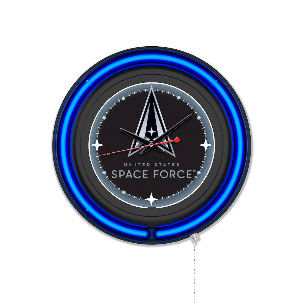 United States Space Force 15" Double Neon Wall Clock